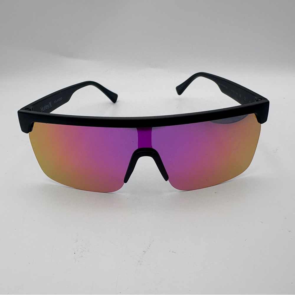 Hurley Sport Shield Polarized Sunglasses with Pink Mirrored Lens - Picture 2 of 7